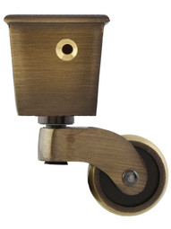 Brass Square-Cup Caster with 1" Brass Wheel